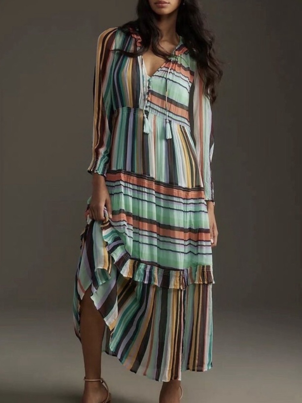 NWT Anthropologie Colorful Maxi Dress Size M